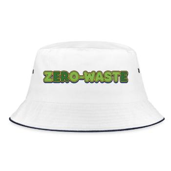 Zero-Waste Retro Green Yellow Design - Bucket Hat - white/navy - Front