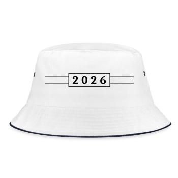 2026 year - Bucket Hat - white/navy - Front