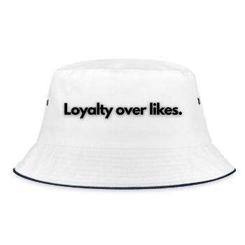Loyalität statt Likes. - Bucket Hat - Weiß/Navy - Vorne