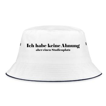 Study place - Bucket Hat - white/navy - Front