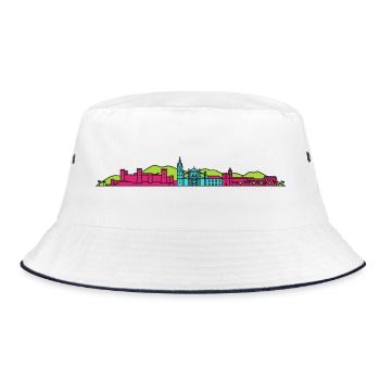 Silhouette urbaine de Malaga Alcazaba Art moderne en ligne - Bob - blanc/marine - Devant
