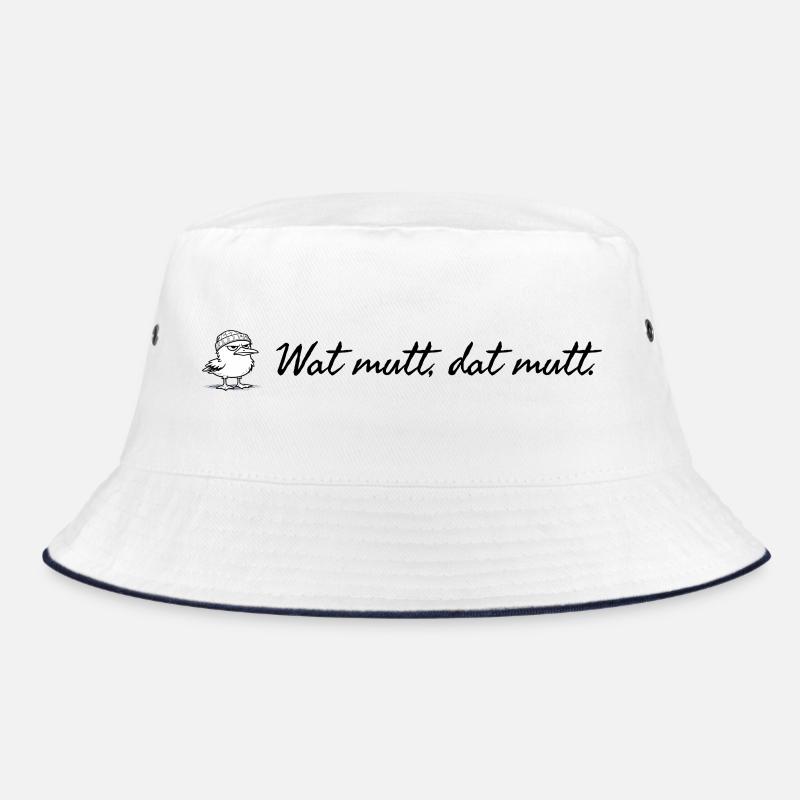 Wat mutt dat mutt plattdeutscher Spruch mit Möwe Bucket Hat