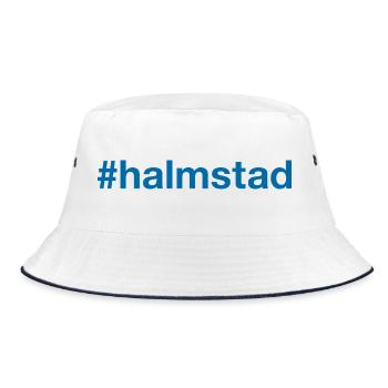 Halmstad Sverige Sweden Schweden - Bucket Hat - Weiß/Navy - Vorne