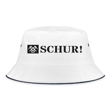 Schur meint guten Tag Hallo auf Siegerländer Platt - Bucket Hat - Weiß/Navy - Vorne