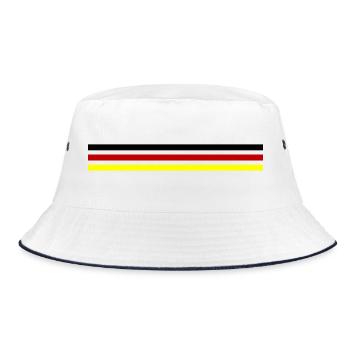 Deutschland Fahne - Bucket Hat - Weiß/Navy - Vorne