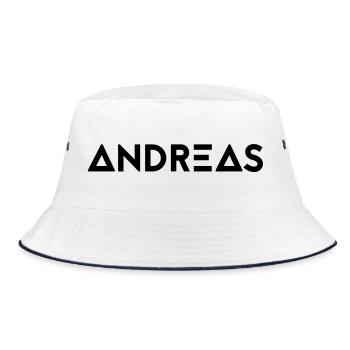 Prénom Andreas - Bob - blanc/marine - Devant