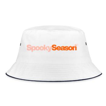 Spooky Season mit Spinne - Bucket Hat - Weiß/Navy - Vorne