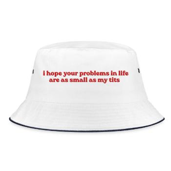 I Hope Your Problems Are Small - Bucket Hat - Weiß/Navy - Vorne