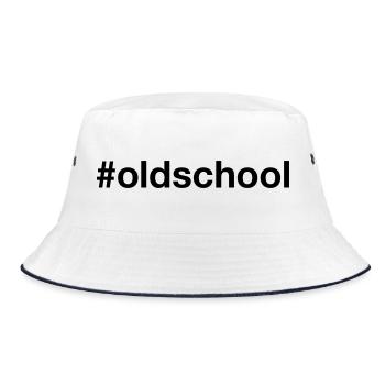 OLD SCHOOL Retro Vintage - Bucket Hat - white/navy - Front