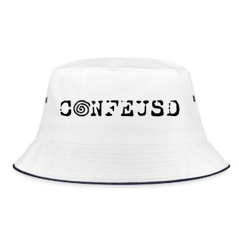 Confused - Bucket Hat - white/navy - Front