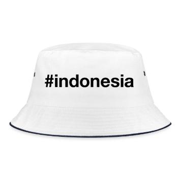 INDONESIE Indonésie Indonésien Hashtag - Bob - blanc/marine - Devant