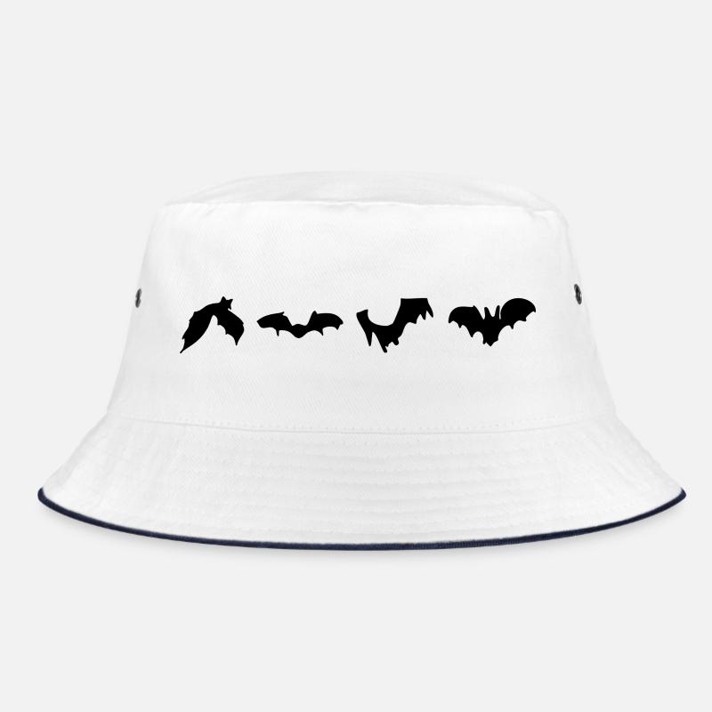fledermäuse - Bucket Hat - Weiß/Navy
