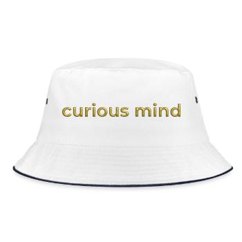 Curious Mind Gold 3D Font Positive Mindset - Bucket Hat - white/navy - Front