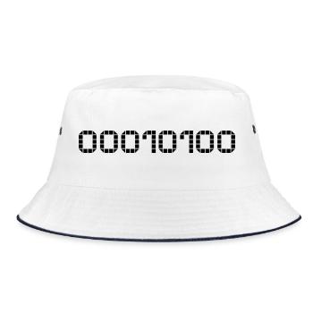 Binäre Schreibweise - 20 - Bucket Hat - Weiß/Navy - Vorne