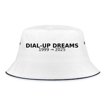 DIAL-UP DREAMS - Bucket Hat - white/navy - Front