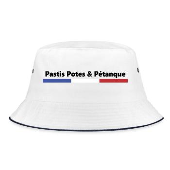 PASTIS POTES PÉTANQUE FRANCE BBR - Bucket Hat - white/navy - Front