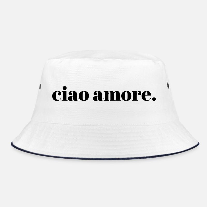 Ciao Amore Citation Italienne Typographie Art - Bob - blanc/marine