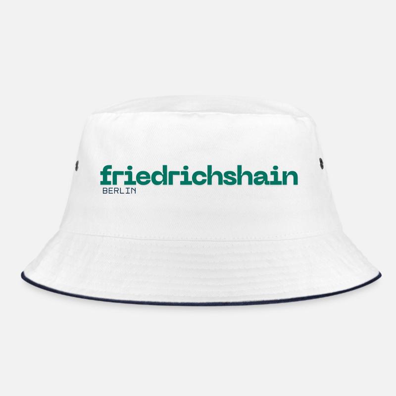 Friedrichshain - Berlin Kreuzberg - Bucket Hat - Weiß/Navy