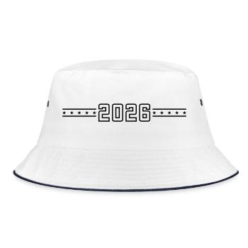 2026 College Font - Bucket Hat - white/navy - Front