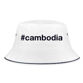 Cambodia Kambodscha Hashtag - Bucket Hat - white/navy - Front