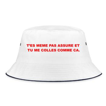 Sticker Humour Voiture - Bob - blanc/marine - Devant