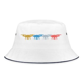 Heartbeat Drone Drones - Bucket Hat - white/navy - Front