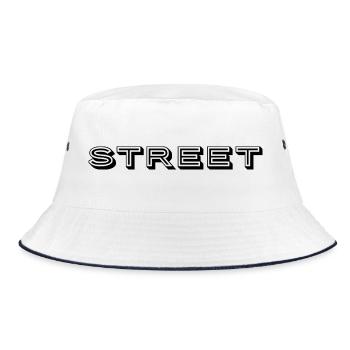 Straße - Bucket Hat - Weiß/Navy - Vorne