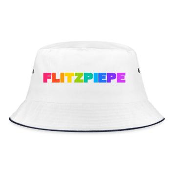 Flitzpiepe - Bucket Hat - Weiß/Navy - Vorne