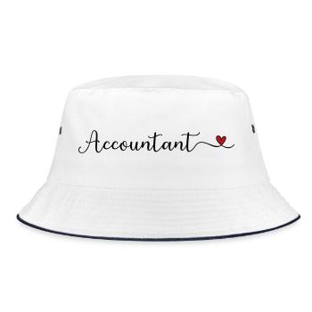 Buchhalter mit Herz - Bucket Hat - Weiß/Navy - Vorne