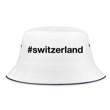 SWITZERLAND Hashtag Schweiz - Bucket Hat - Weiß/Navy - Vorne