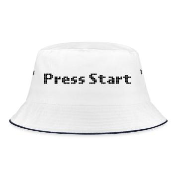 press start - Bucket Hat - white/navy - Front