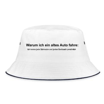 Mein Auto kenne ich persönlich - Bucket Hat - Weiß/Navy - Vorne