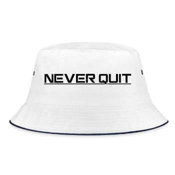 Never Quit Endurance Motif - Bucket Hat - white/navy - Front