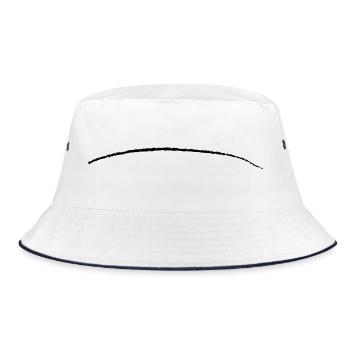 curved stroke brushstroke underscore line - Bucket Hat - white/navy - Front