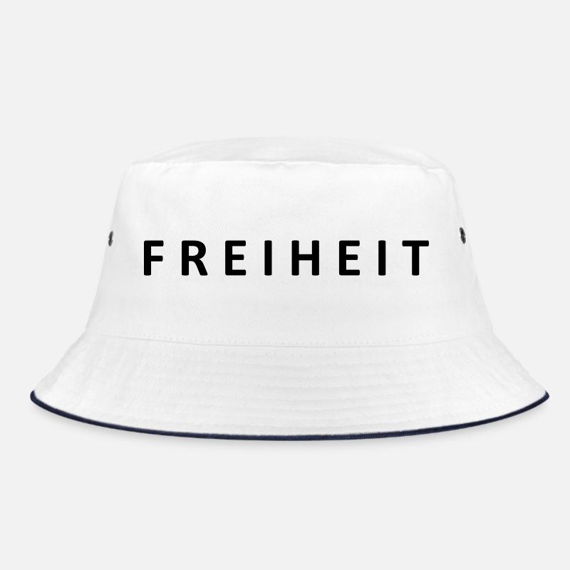 FREIHEIT - Bucket Hat - Weiß/Navy