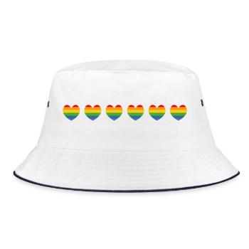 LGBTQ Rainbow Hearts LGBT lgbtqi queer - Bob - blanc/marine - Devant