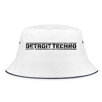 Detroit Techno - Bucket Hat - white/navy - Front