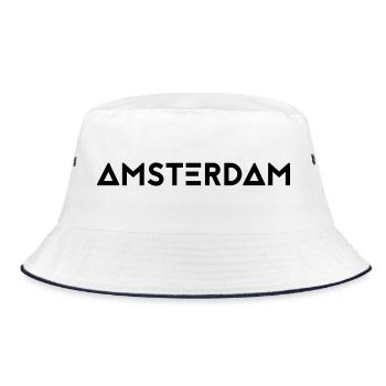 AMSTERDAM - Bucket Hat - Weiß/Navy - Vorne