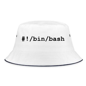 Bash / Bourne-Again Shell in Linux and Unix - Bucket Hat - white/navy - Front