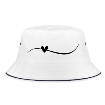 Line with heart - Bucket Hat - white/navy - Front