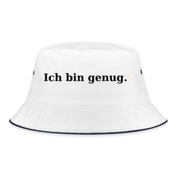 I'm enough - Bucket Hat - white/navy - Front