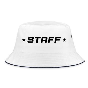 Staff - Bucket Hat - white/navy - Front