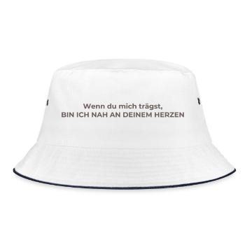 Wenn du mich trägst - botschaft des Trostes - Bucket Hat - Weiß/Navy - Vorne
