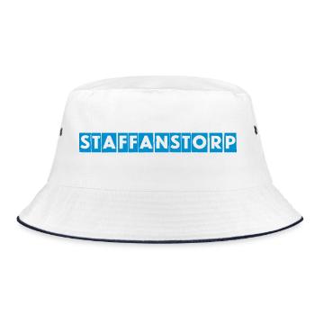 Staffanstorp – Blue Text Design - Bucket Hat - white/navy - Front