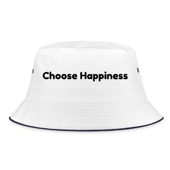 Wähle das Glück - Bucket Hat - Weiß/Navy - Vorne