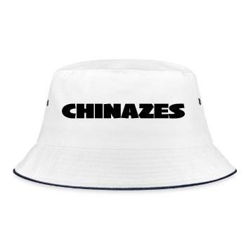 CHINAZES is a derivation of she nice - Bucket Hat - white/navy - Front