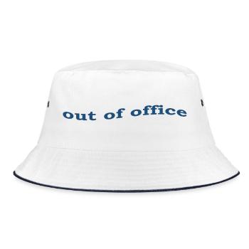 Out Of Office Funny Vacation Slogan - Bucket Hat - white/navy - Front