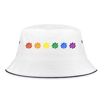 T-shirt fleuri arc-en-ciel | Chemise du Mois de la Fierté - Bob - blanc/marine - Devant