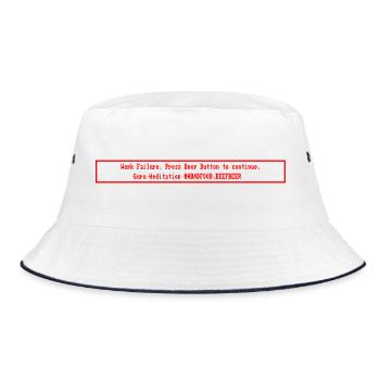 Guru_Meditation_Work_Failure_Press_Beer_Button - Bucket Hat - Weiß/Navy - Vorne