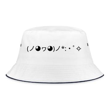 Confetti Emoticon (ノ◕ヮ◕)ノ*:・゚✧ Joy - Bucket Hat - white/navy - Front